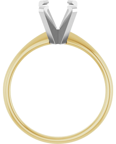 14K Yellow White 8x6 mm Emerald Solitaire Engagement Ring Mounting (2)