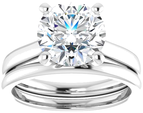 Platinum 8.8 mm Round Engagement Ring Mounting (8)