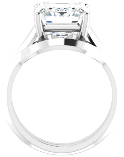 14K White 11x9 mm Emerald Solitaire Engagement Ring Mounting (7)