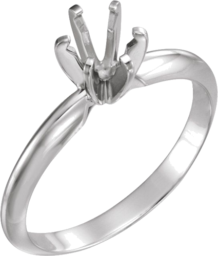 Sužadėtuvių Žiedas „Pre-Notched Solitaire“ 585 Baltojo Aukso Round 5.4mm x 5.7mm (1)