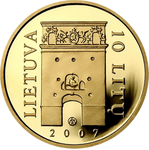 2007 Rītausmas vārti (Zelta sekcija) Lietuva 10 litu zelta monēta (1)