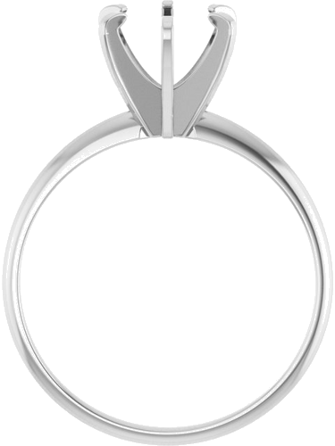 14K White 7.3-7.7 mm Round 6-Prong Solitaire Engagement Ring Mounting (2)