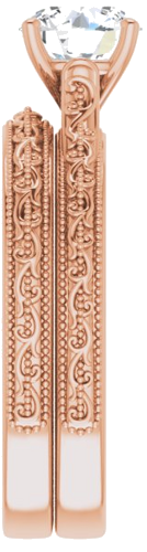 14K Rose  6.5 mm Round Solitaire Engagement Ring Mounting (9)