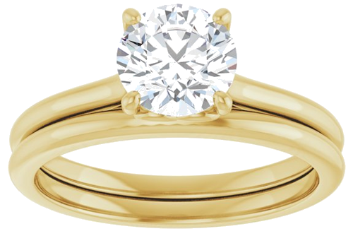 14K Yellow  6.5 mm Round Solitaire Engagement Ring Mounting (8)