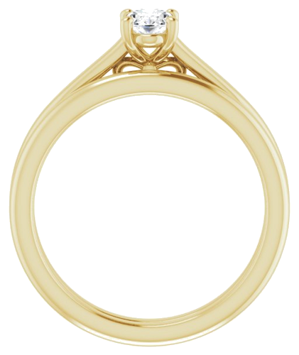 14K Yellow  6x4 mm Oval Solitaire Engagement Ring Mounting (7)