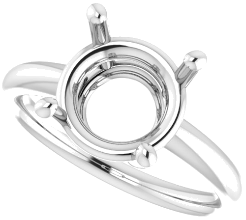 Sužadėtuvių Žiedas „Solitaire“ 585 Baltojo Aukso Round 10mm (5)