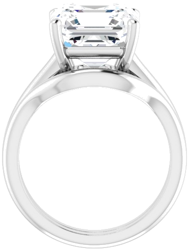 Sužadėtuvių Žiedas 585 Baltojo Aukso Asscher 10mm (7)