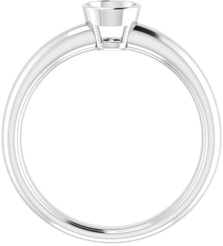 Sužadėtuvių Žiedas „Bezel-Set Solitaire“ 585 Baltojo Aukso Round 4.4mm (2)