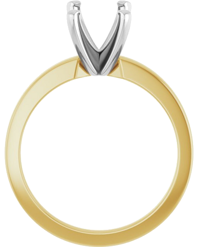 Sužadėtuvių Žiedas „Solitaire“ 585 Baltojo Ir Geltonojo Aukso Emerald 8mm x 6mm (2)