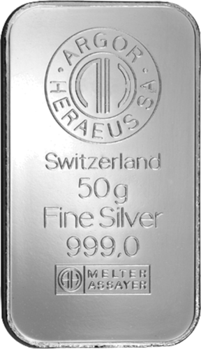 50 г Серебряный слиток .999 Argor-Heraeus (3)