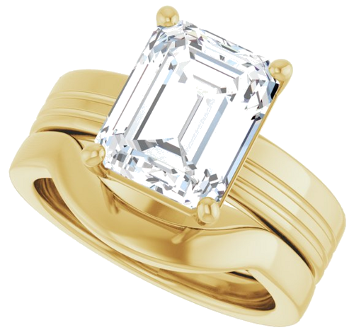 14K Yellow 10x8 mm Emerald Solitaire Engagement Ring Mounting (10)