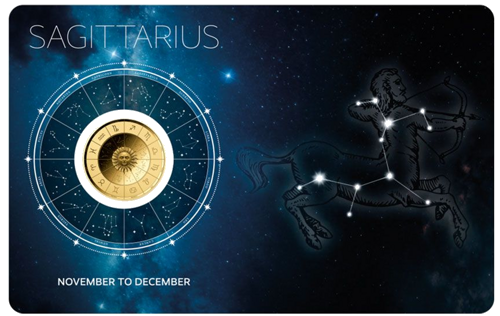 1/1000 oz Strēlnieks (Zodiac Series) 3000 franku Čada zelta monēta (1)