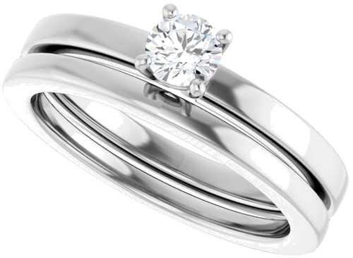 10K White 4.1 mm Round Solitaire Engagement Ring Mounting (10)