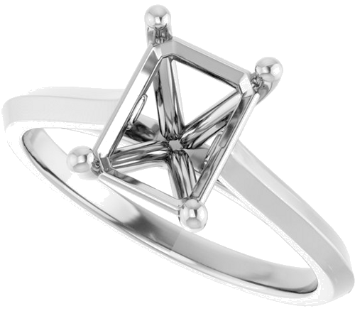 Sužadėtuvių Žiedas „Solitaire“ 585 Baltojo Aukso Emerald 8mm x 6mm (5)