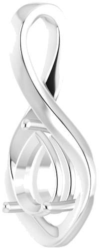 10K White  8x6 mm Pear Pendant Mounting (2)