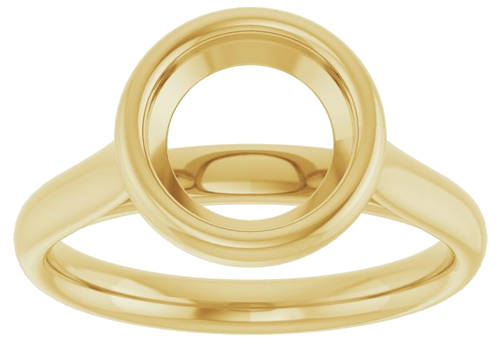 14K Yellow  8 mm Round Solitaire Engagement Ring Mounting (3)