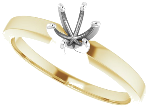 14K Yellow   White 4.2-4.9 mm Round 6-Prong Solitaire Engagement Ring Mounting (5)