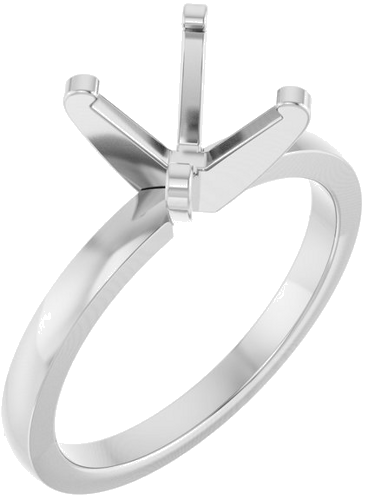 14K White 7.8-8.6 mm Round Solitaire Engagement Ring Mounting (1)