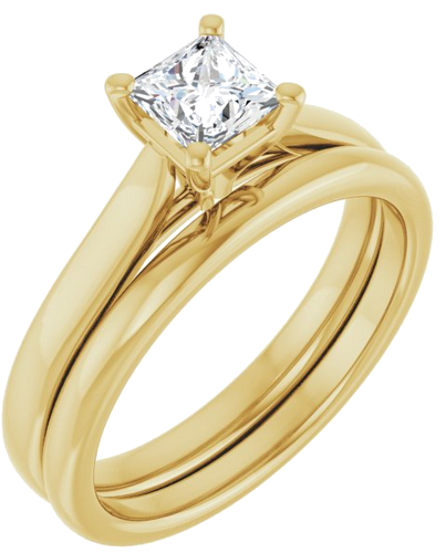14K Yellow 4.5 mm Square Engagement Ring Mounting (6)