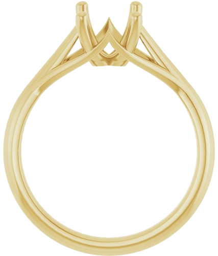 14K Yellow 8x6 mm Emerald Solitaire Engagement Ring Mounting (2)