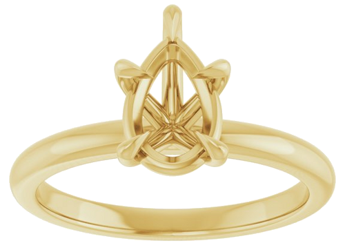 Sužadėtuvių Žiedas „Solitaire“ 585 Geltonojo Aukso Pear Shape 9mm x 6mm (3)