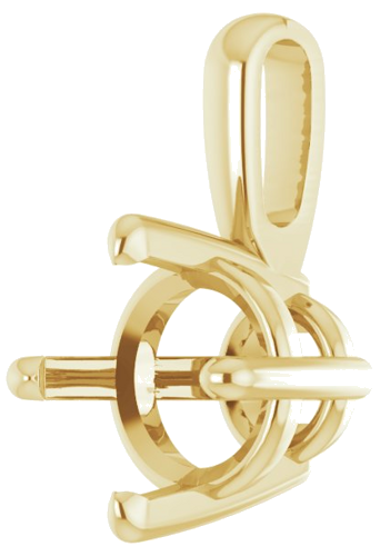 14K Yellow 6 mm Round 4-Prong Pendant Mounting (2)