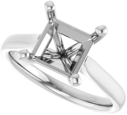 Sužadėtuvių Žiedas 950 Platinos Square 7.5mm (5)