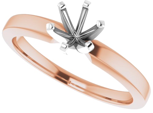 14K Rose White 5.2 mm Round Solitaire Engagement Ring Mounting (5)