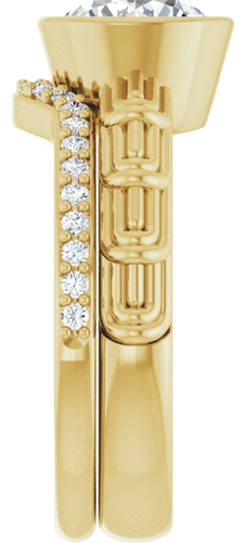 14K Yellow 8 mm Round Solitaire Engagement Ring Mounting (9)