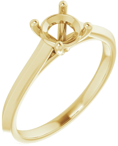 Sužadėtuvių Žiedas „Solitaire“ 585 Geltonojo Aukso Round 6mm (1)