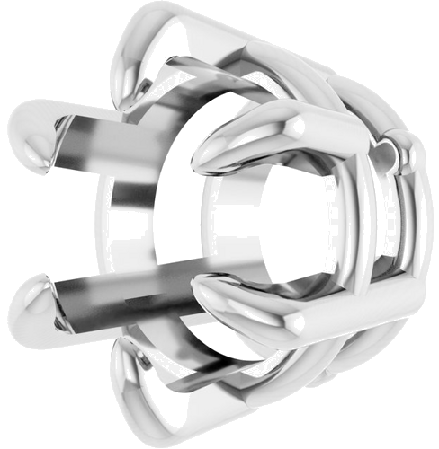 Pakabukas „Solitaire“ 750 Baltojo Aukso Round 6.5mm (2)