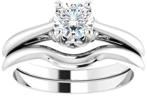 14K White 5.2 mm Round Solitaire Engagement Ring Mounting (8)