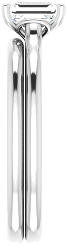 14K White  6x4 mm Emerald Solitaire Engagement Ring Mounting (9)