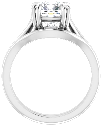 Sužadėtuvių Žiedas „Solitaire“ 585 Baltojo Aukso Cushion 8mm (7)