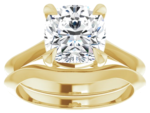 Sužadėtuvių Žiedas „Solitaire“ 585 Geltonojo Aukso Cushion 8mm (8)