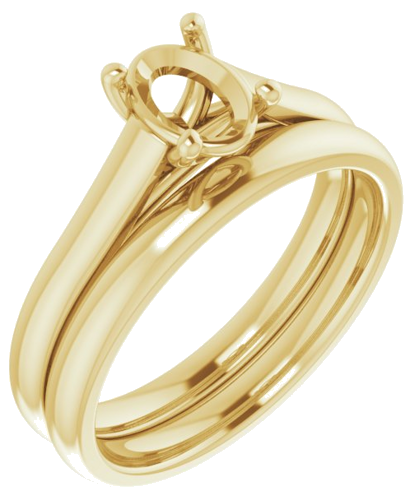 Sužadėtuvių Žiedas „Solitaire“ 585 Geltonojo Aukso Oval 7mm x 5mm (6)