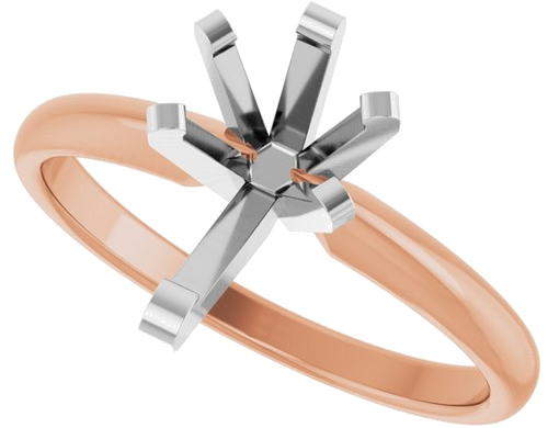 14K Rose White 10x6mm Pear Solitaire Engagement Ring Mounting (5)