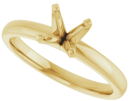 Sužadėtuvių Žiedas „Solitaire“ 750 Geltonojo Aukso Round 7.4mm (5)