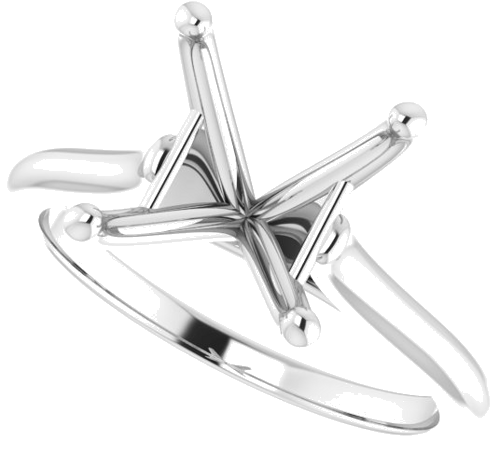 Sužadėtuvių Žiedas „Solitaire“ 750 Baltojo Aukso Square 7.5mm (5)