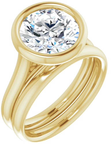 14K Yellow 9.4 mm Round Solitaire Engagement Ring Mounting (6)