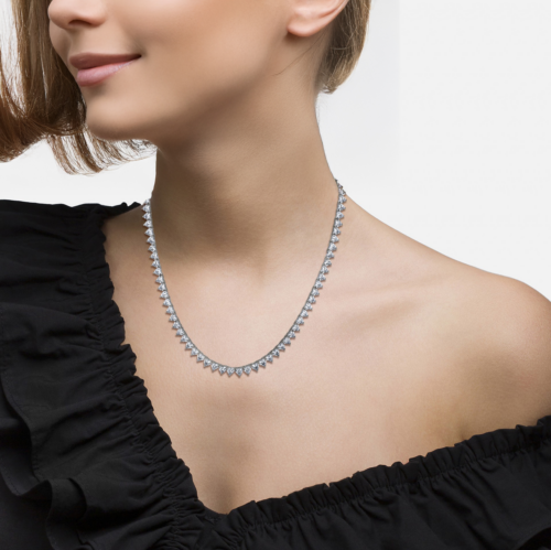 4,72 ctw Round-cut RW/VS-SI natūraliais deimantais inkrustuota aukso Tennis grandinėlė (2)