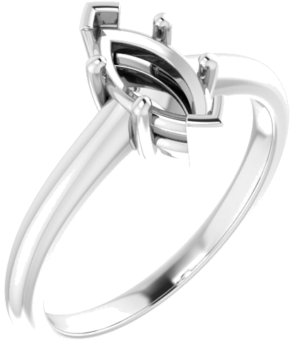 14K White 9x4.5 mm Marquise Solitaire Engagement Ring Mounting (1)