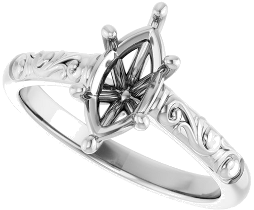 Sužadėtuvių Žiedas „Solitaire“ 417 Baltojo Aukso Marquise 10mm x 5mm (4)