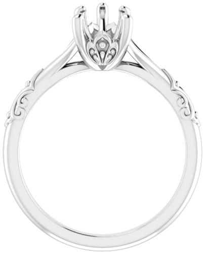14K White 9x6 mm Pear Solitaire Engagement Ring Mounting (2)