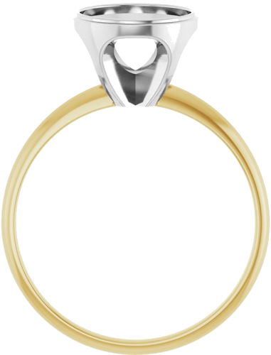 14K Yellow White 8.2 mm Round Solitaire Engagement Ring Mounting (2)