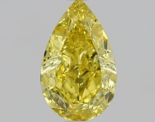 1.0 carat Fancy Intense Yellow-SI2 Natūralus Pear Deimantas (1)