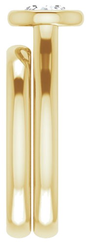 Sužadėtuvių Žiedas „Bezel-Set Solitaire“ 585 Geltonojo Aukso Round 6mm (9)