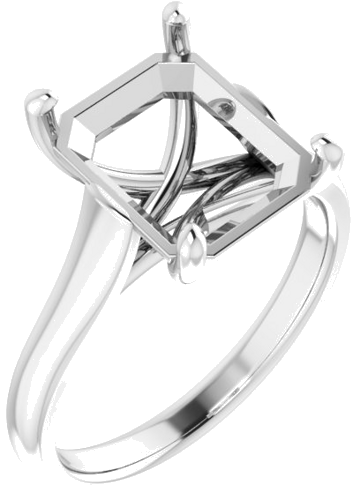 Sužadėtuvių Žiedas „Solitaire“ 585 Baltojo Aukso Emerald 11mm x 9mm (1)