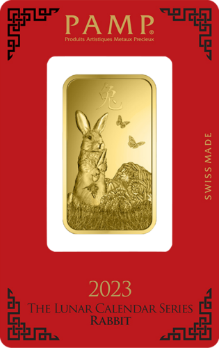 1 oz Investment Gold Bar 2023 Year of the Rabbit PAMP (1)