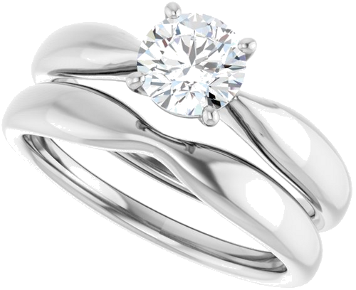 14K White  5.8 mm Round Solitaire Engagement Ring Mounting (10)